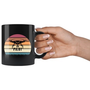 Drone Coffee Mug, Retro Drone Mug, Drone Design Mug, Drone Pilot Mug, Drone Lover Gift, Drone Coffee Cup, Drone Quadcopter Mug image 3