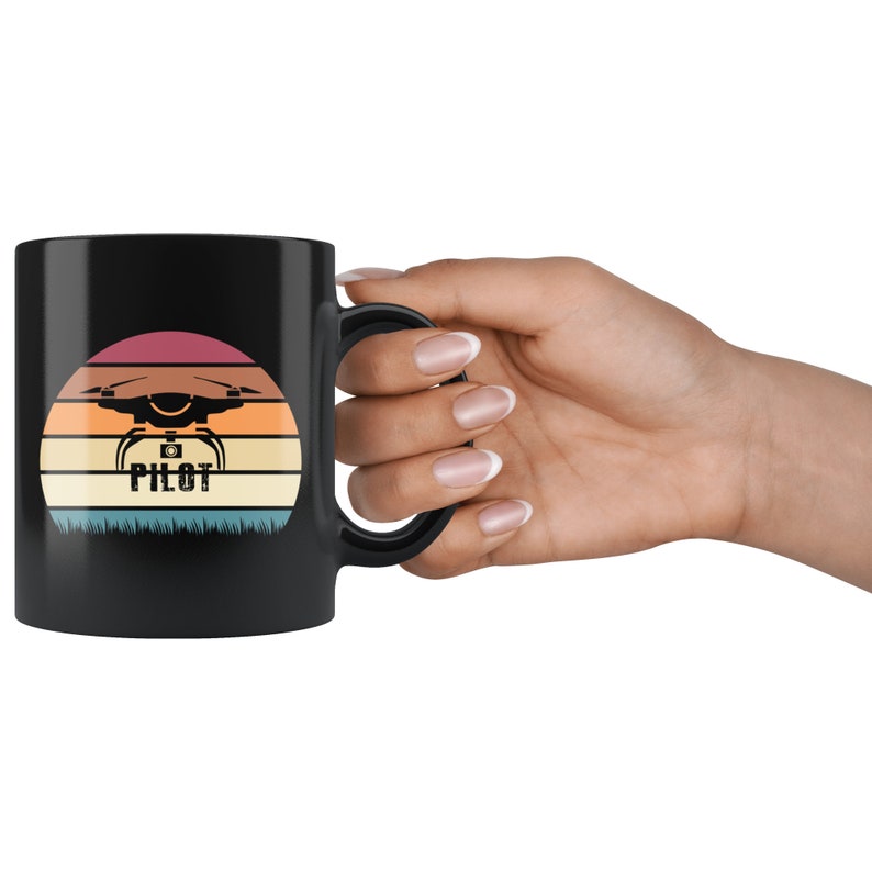 Drone Coffee Mug, Retro Drone Mug, Drone Design Mug, Drone Pilot Mug, Drone Lover Gift, Drone Coffee Cup, Drone Quadcopter Mug image 3