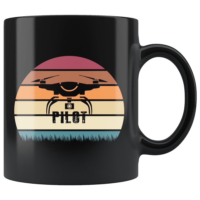Drone Coffee Mug, Retro Drone Mug, Drone Design Mug, Drone Pilot Mug, Drone Lover Gift, Drone Coffee Cup, Drone Quadcopter Mug image 1
