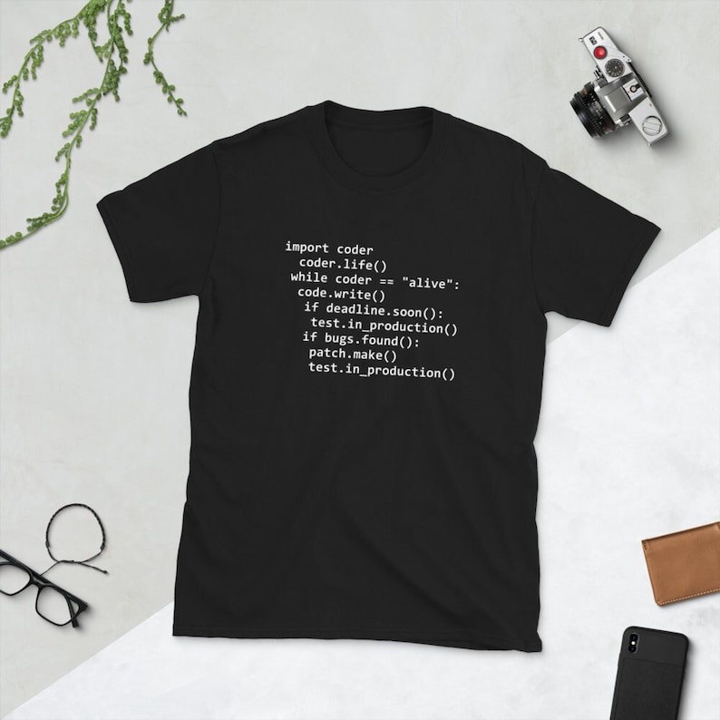 Camisa de código de Python, regalo de ingeniero de software, camisa de programación de Python, camiseta de Python, camisa de desarrollador de software, camisa de programador, regalo de codificador Black