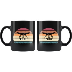 Drone Coffee Mug, Retro Drone Mug, Drone Design Mug, Drone Pilot Mug, Drone Lover Gift, Drone Coffee Cup, Drone Quadcopter Mug image 2