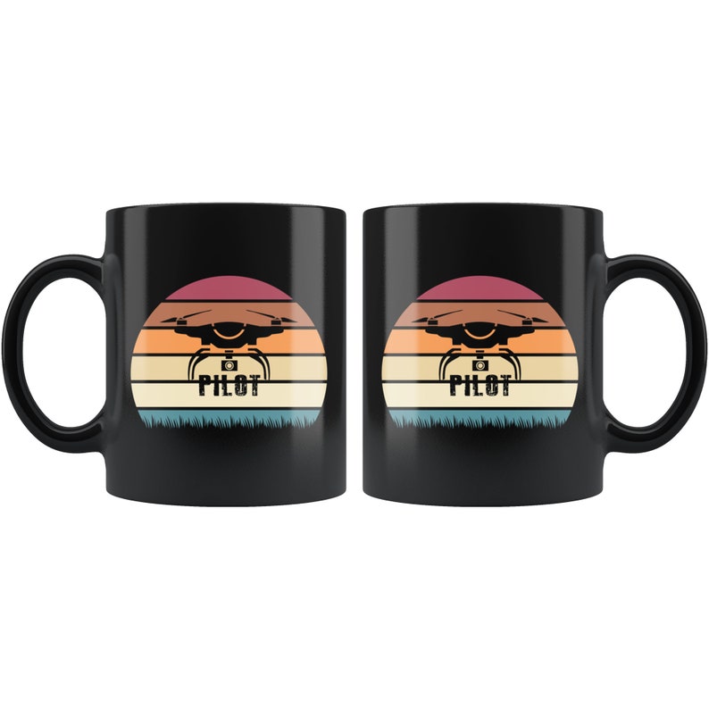 Drone Coffee Mug, Retro Drone Mug, Drone Design Mug, Drone Pilot Mug, Drone Lover Gift, Drone Coffee Cup, Drone Quadcopter Mug image 2