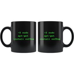 Taza de Linux, regalo de Linux, Linux Apt Get Install Coffee, taza de Ubuntu, taza de café de Linux, taza de Debian, taza de codificador, taza de Unix, Sudo Apt Get Mug, Linux imagen 3