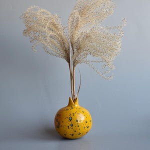 Ceramic sculpture-Pomegranate vase, decor, garden ceramics, art,  figurines, christmas gift, original gift, berry, shelf decor, rustic