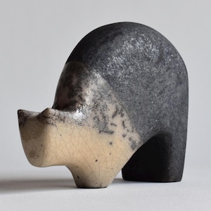 Keramik-Skulptur Katze,Skulptur,Rakufigur,Tier,Tier,Geburtstagsgeschenk,Kunst,Ton,Keramik,Handmade,Natur