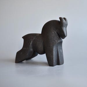 Ceramic sculpture"Mountain goat" Christmas gift,farm,buffalo,yak,cow,handmade,clay figure,birthday present,house decoration,garden furniture image 3
