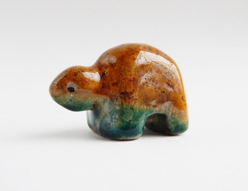 Ceramic figure Turtle, Raku ceramics, figurine, Christmas decor, Christmas present, prespoppy, animals, art, birthday present, minimalism image 4