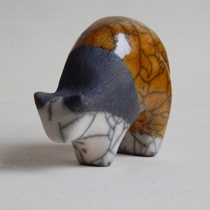 Ceramic Sculpture Cat Sculpture Rakucat Etsy