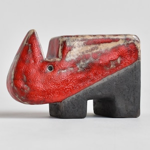Ceramic sculpture &quot;rhino&quot;,garden ceramics, sculpture, art,  figurines, christmas gift, original gift, shelf decor, rustic