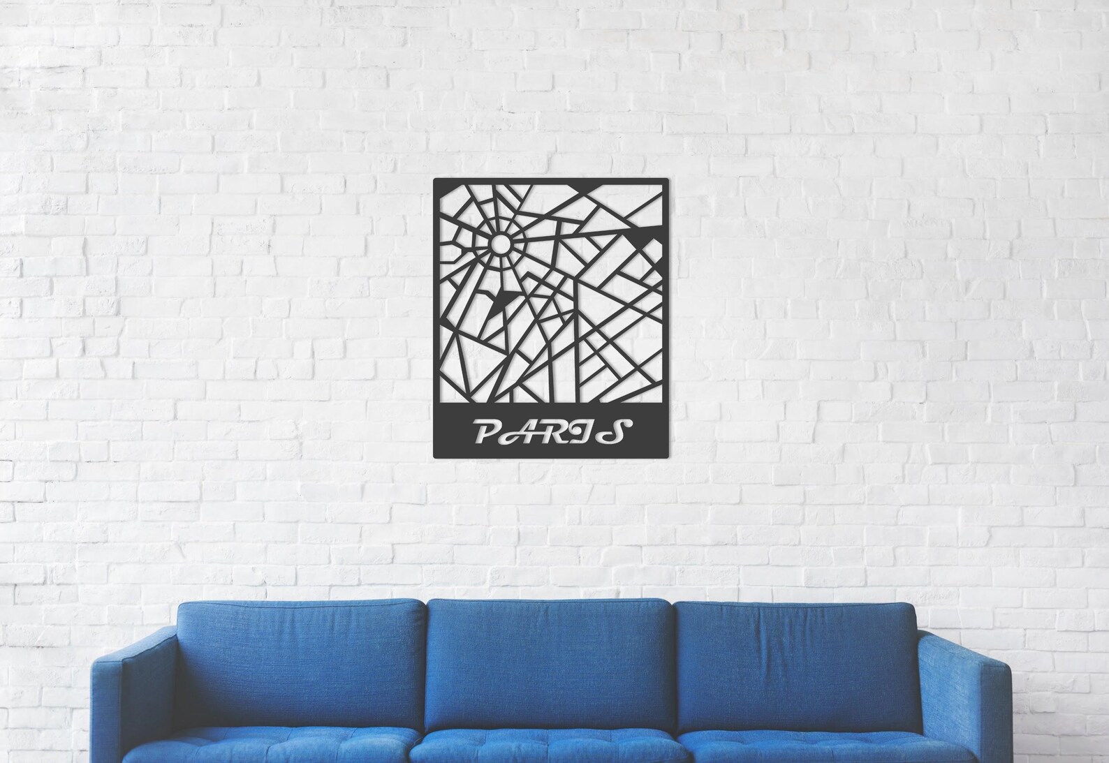 Paris Map Metal Art Wall Decor Paris City Art Wall Hanging Etsy