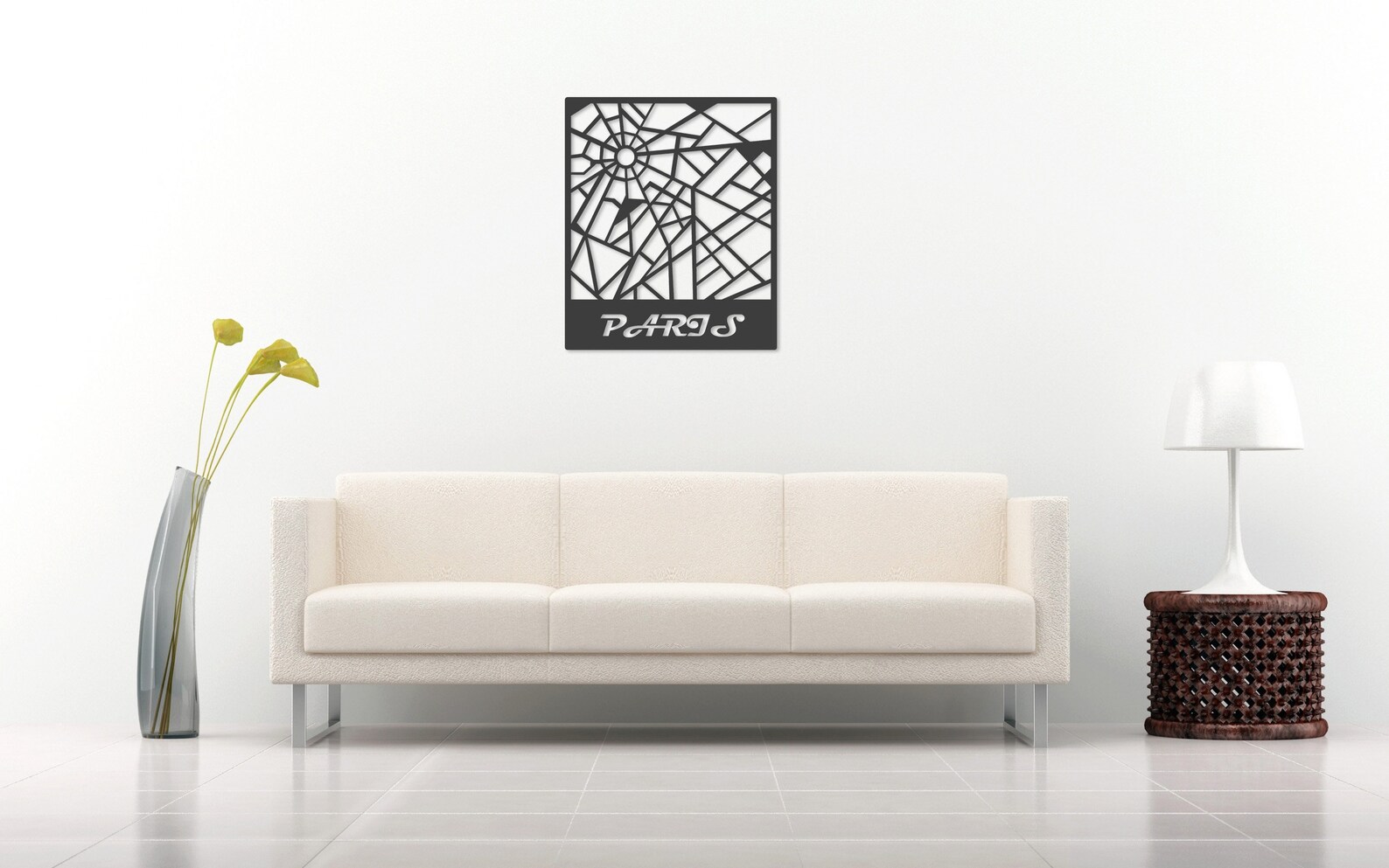 Paris Map Metal Art Wall Decor Paris City Art Wall Hanging Etsy