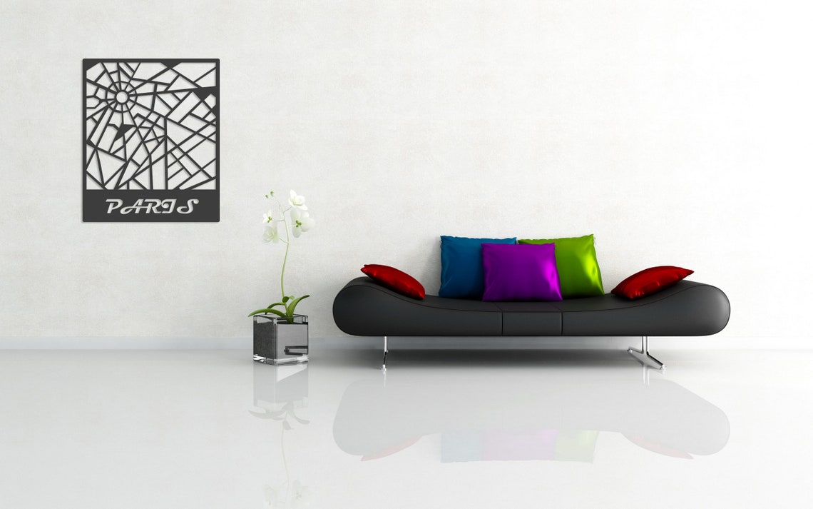 Paris Map Metal Art Wall Decor Paris City Art Wall Hanging Etsy