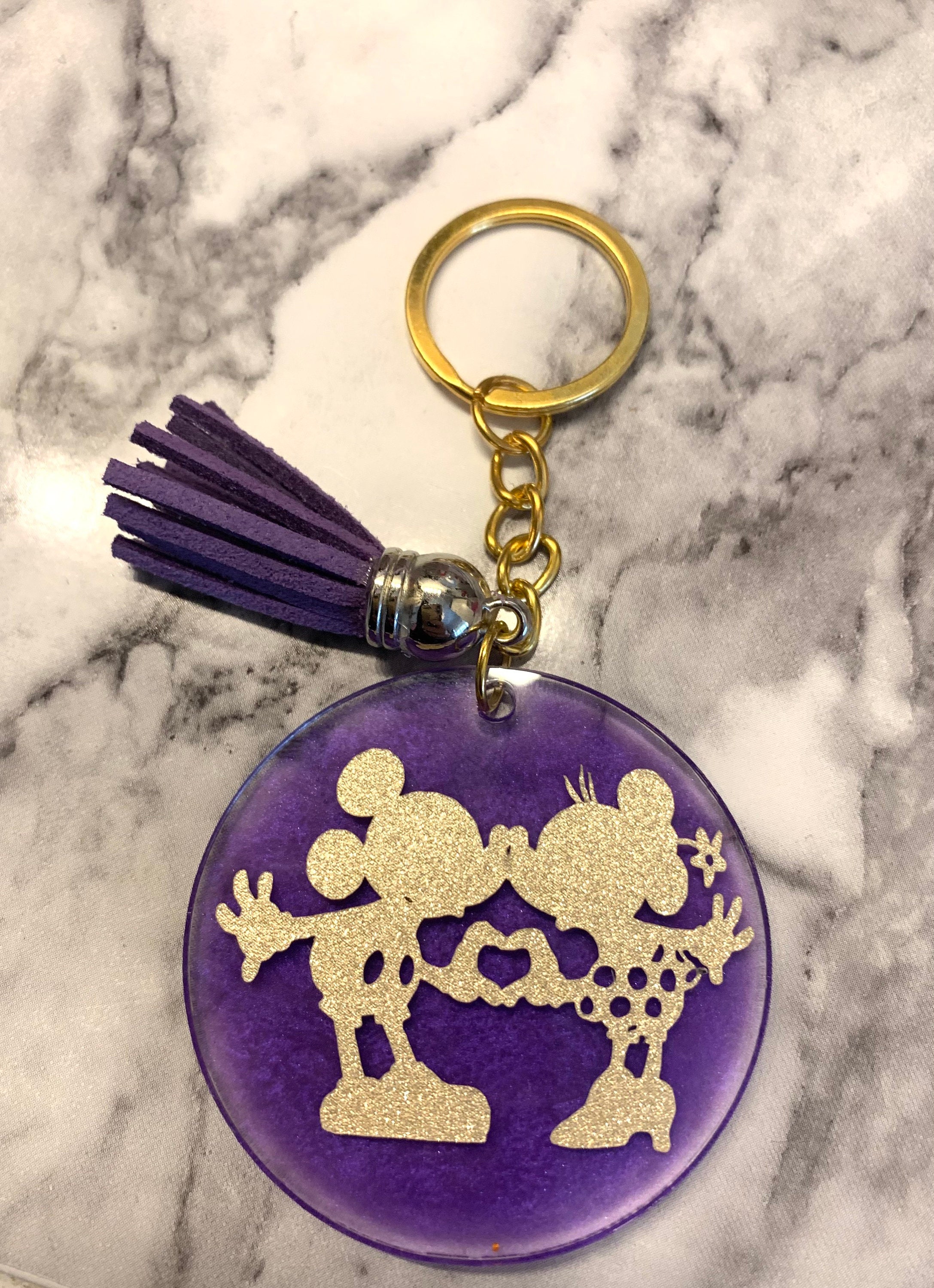 Hand printed customisable Disney keyring Etsy