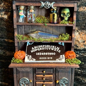 Witch’s Cabinet Halloween Apothecary Witches Hutch (1:12 scale)