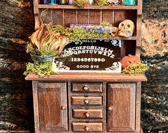 Witch’s Cabinet Halloween Apothecary Witches Hutch (1:12 scale)