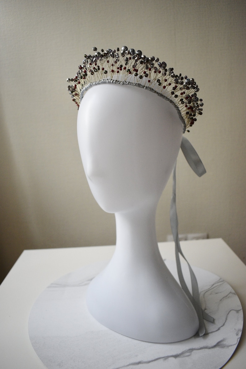 headpiece hair accessories bridal tiara accessory Silver crown silver color dresscode wedding wreath gift for girl berries in snow