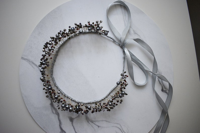 headpiece hair accessories bridal tiara accessory Silver crown silver color dresscode wedding wreath gift for girl berries in snow