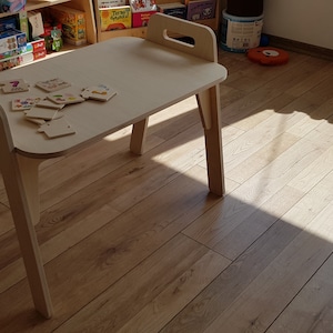 Montessori table, kids plywood, natural toddler desk