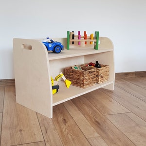 Small montessori toy shelf, toodler shelf, modern wooden furniture image 8
