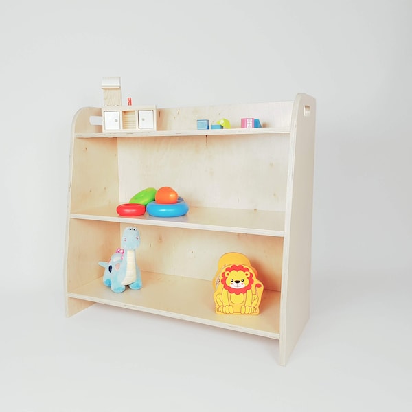 Étagère modulable montessori originale en bois certifié, rangement pour jouets