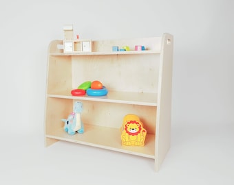 Étagère modulable montessori originale en bois certifié, rangement pour jouets
