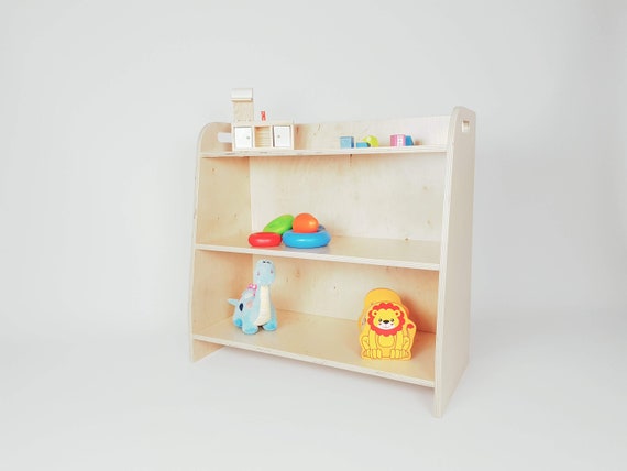 Original modular montessori shelf made from certified wood, toy storage