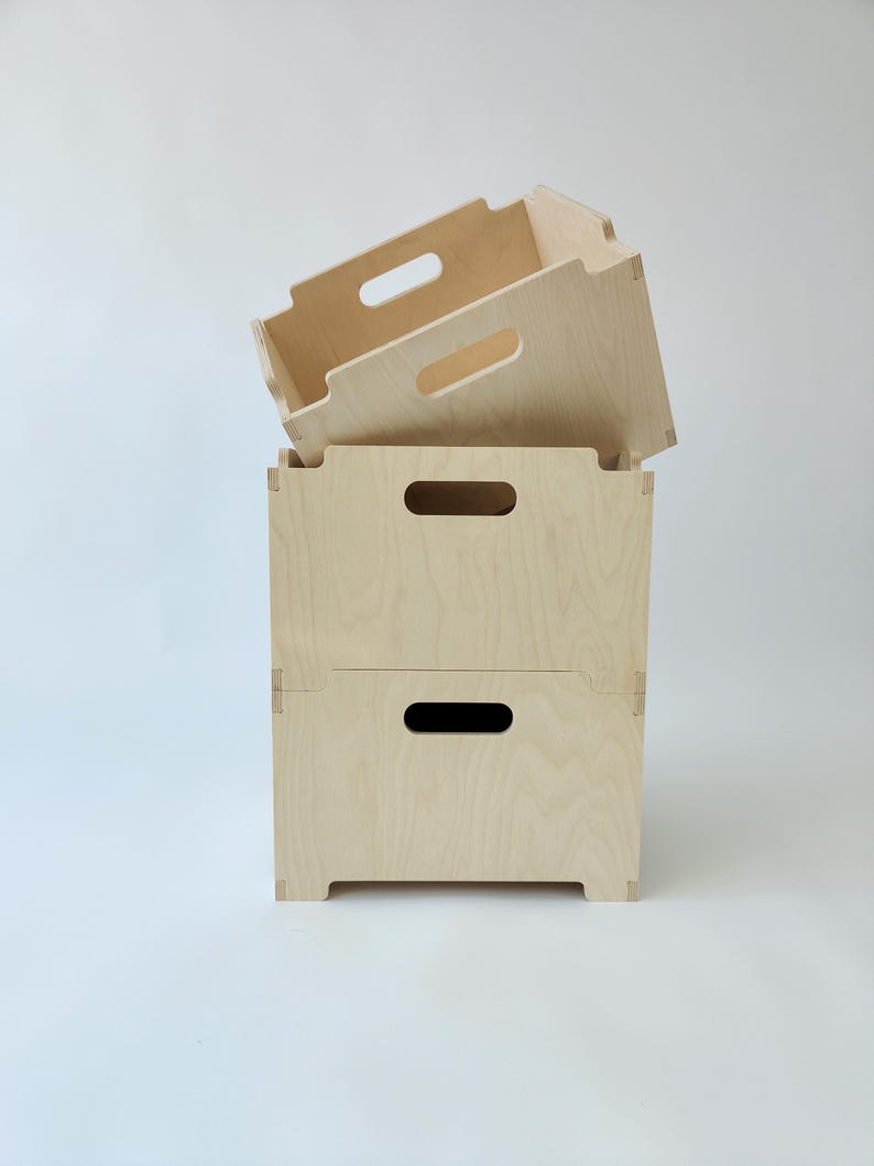 Wooden Storage Box, Rustic Organizer for Home, Office, Kids Room ...