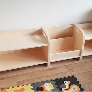Small montessori toy shelf, toodler shelf, modern wooden furniture image 9