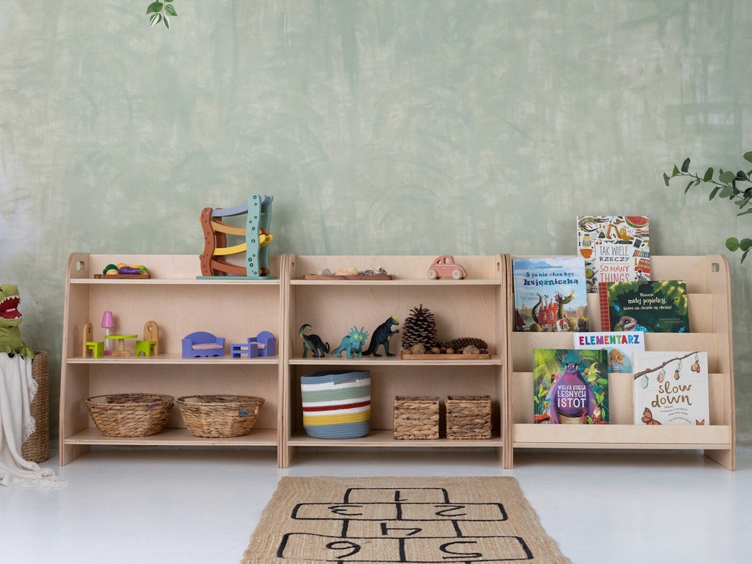 【Nienhuis Montessori】モンテッソーリ棚 3台セット／教室用棚　 モンテッソーリ棚3枚、子供用収納本棚、おもちゃ棚2枚セット - Etsy 日本
