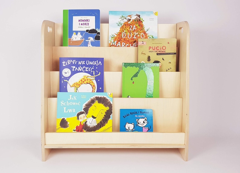 WOODEN Montessori Bookshelf Front Facing Toodler Shelf Etsy