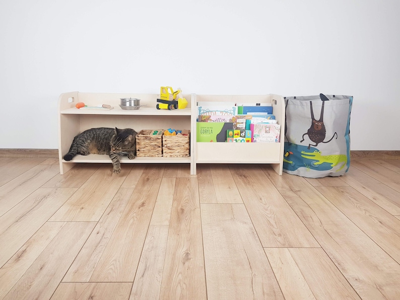 SET of 2x Small Montessori Shelves Toodler Storage Book Case Etsy