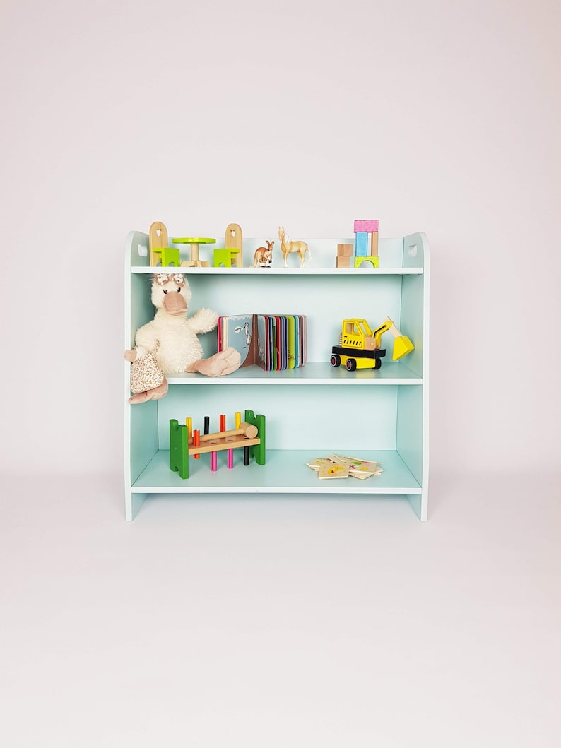 gray toy shelf