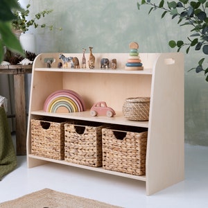 Toy shelf, montessori toy shelf, modern toy shelf, plywood shelf, kids shelf, free shipping