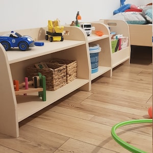 Small montessori toy shelf, toodler shelf, modern wooden furniture image 6