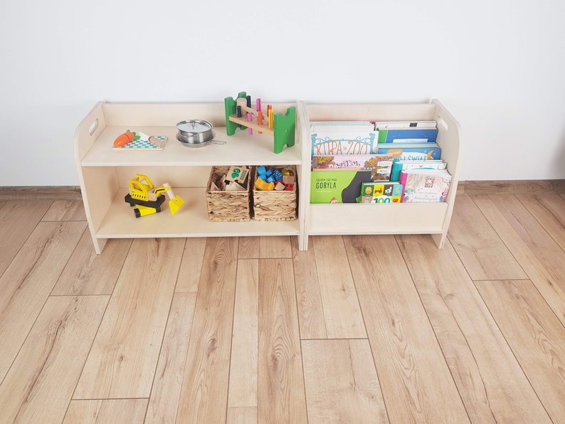 SET of 2x Small Montessori Shelves Toodler Storage Book Case Etsy