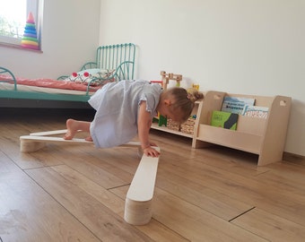 Kerstcadeau, houten evenwichtsbalk voor kinderen, acrobaatbalk,