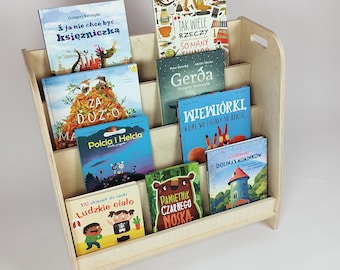 Bookshelf, Montessori, Wood, Backside storage, Minimalist, Modern Design, Nursery, Matching shelf