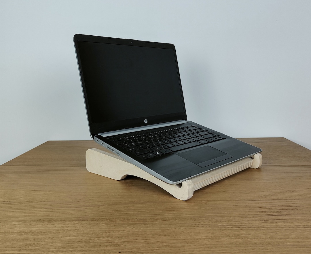 Baltic Birch Wooden Laptop Stand, Adjustable Angle, Ergonomic Workspace ...