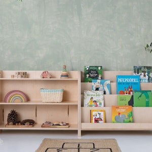 LOT de 2 étagères montessori, bibliothèque de rangement pour enfants et étagère à jouets image 4