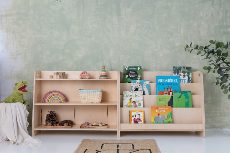 SET bestehend aus 2 Montessori-Regalen, Bücherregal für Kinder und Spielzeugregal Bild 4