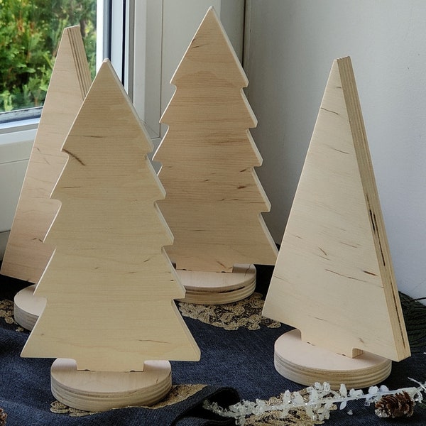 Christmas wooden tree, simple present, diy decoration, painting fun
