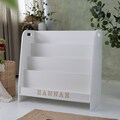 white montessori bookshelf, additional backside stoarge,  personalization, kids bookshelf, , shelf for kids, modern bookshelf,