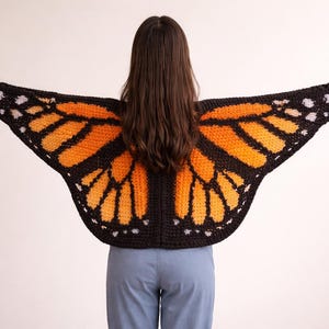 PDF Pattern for a Crochet Butterfly Sweater – Knit your own unique and colorful garment.