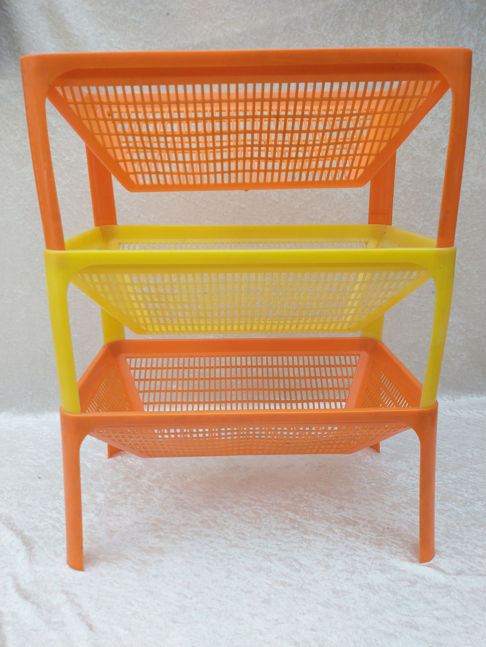 Vintage 3 Tier Plastic Vegetable Rack 1970s Funky Orange & Etsy