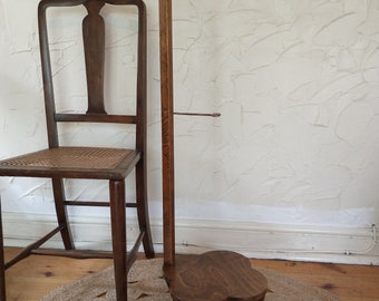 Rare 1950s Vintage Plant Stand Support - Oak and Plywood - Shed Made One Off Mid Century - Brackets for Support