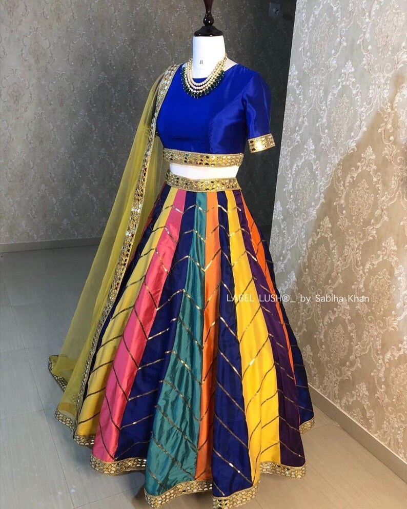 lehenga choli in heavy taffeta silk