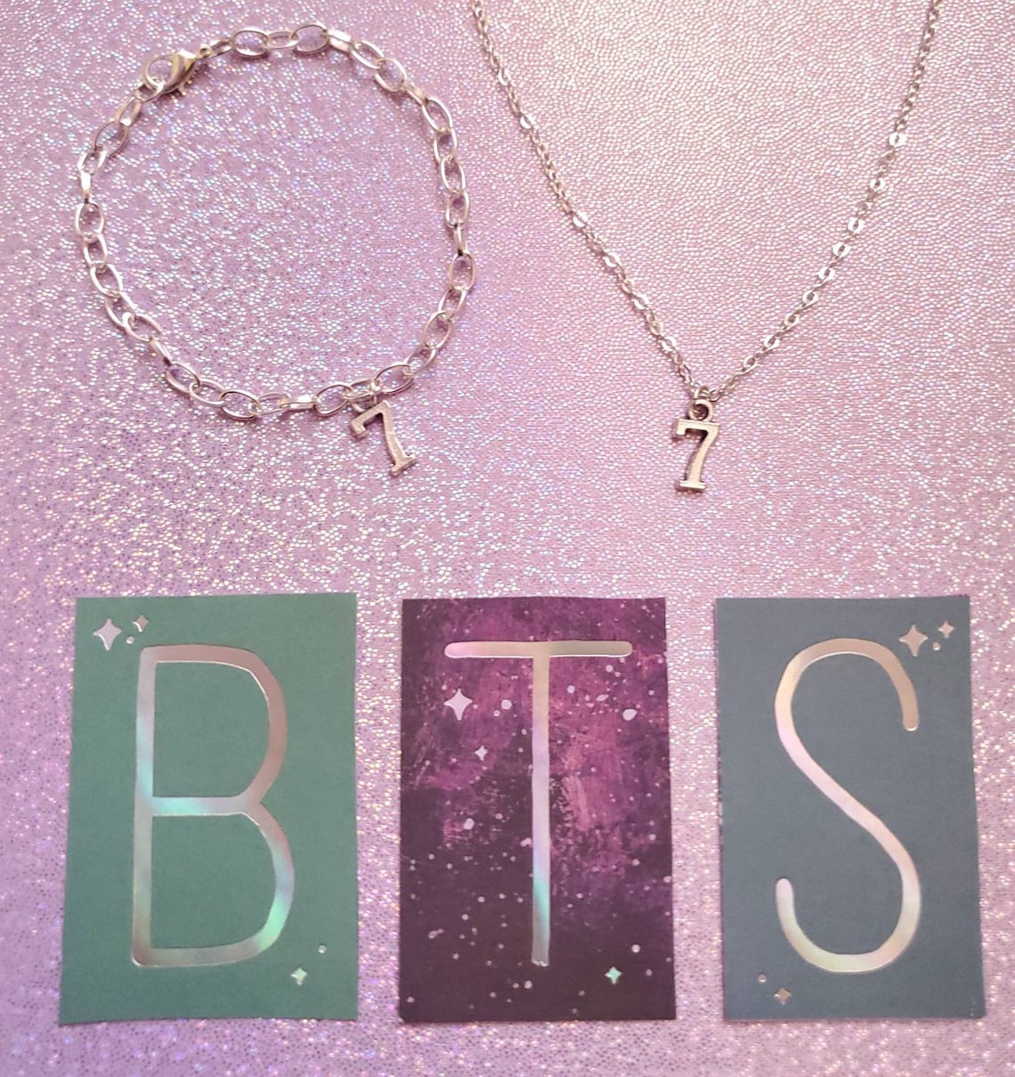 Seven Necklace and Bracelet Set Kpop Necklace BTS BTS Etsy