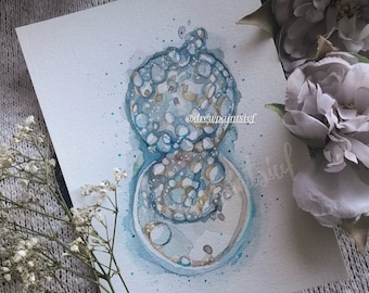 Handgemaltes maßgeschneidertes Embryo-Aquarell-IVF-Gemälde | Einzelner Embryo – individuelles Original-Kunstwerk