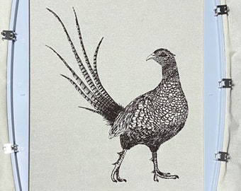 Pheasant Machine Embroidery File, Sketched Style. 4 sizes, 7 file formats.