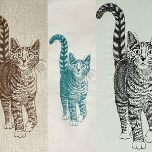 Tabitha Tabby Cat Machine Embroidery File, Sketched Style. 5 sizes, 11 file formats. See item description for details.